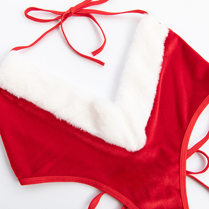 Christmas Hollow Out Jumpsuit Lingerie Set - image 5