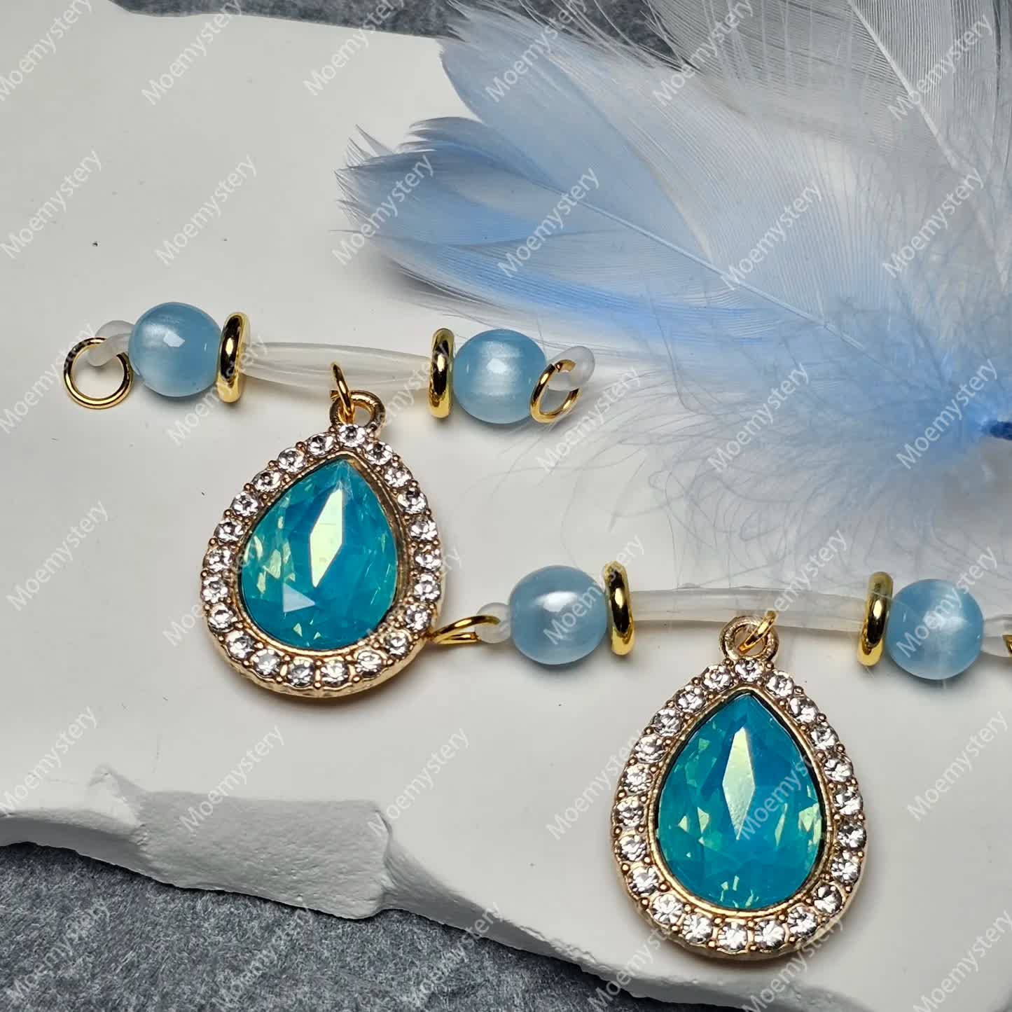 Blue Rhinestone Nipple Clamp Adjustable Lingerie Accessories - image 4