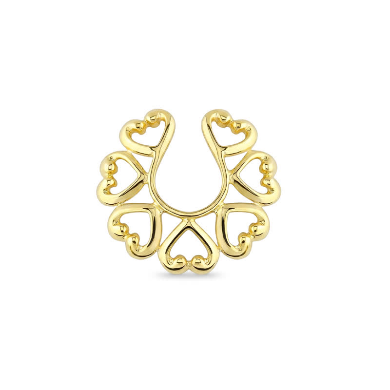 Stainless Steel Hollow Heart Adjustable Non-Piercing Nipple Rings - image 7