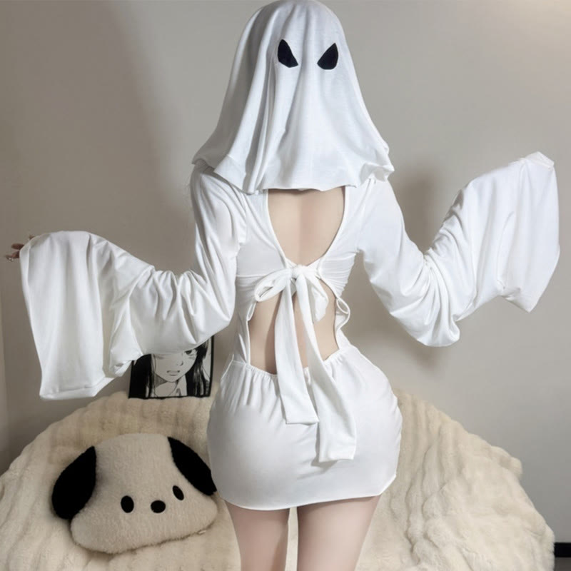 Cosplay Ghost Hollow Out Dress With Mask - image 4