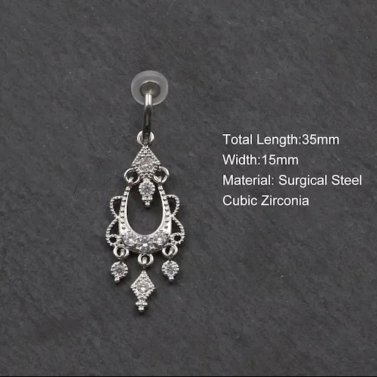 Fake Belly Button Piercing Rhinestone Body Jewelry - image 4