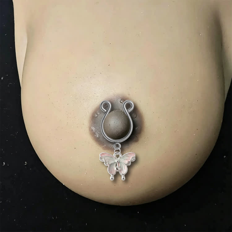 Butterfly Adjustable Fake Nipple Rings - image 5