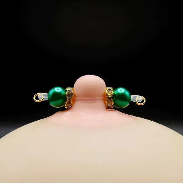 Beaded Rhinestone Silicone Adjustable Nipple Clamp Lingerie Accessories - image 5