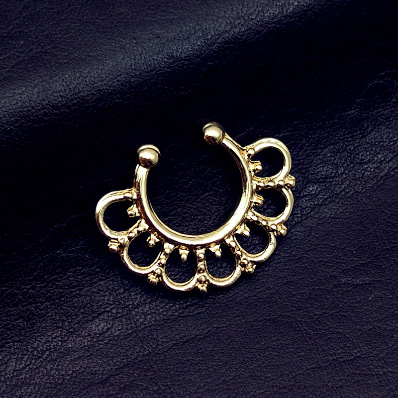 Personalized Hollow Fake Nipple Clamp - Gold - One pair (2 pieces) - image 3
