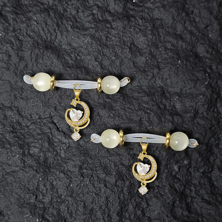 Moon Heart Adjustable Non-Piercing Nipple Rings - Gold - 2 pack (one pair) - image 5