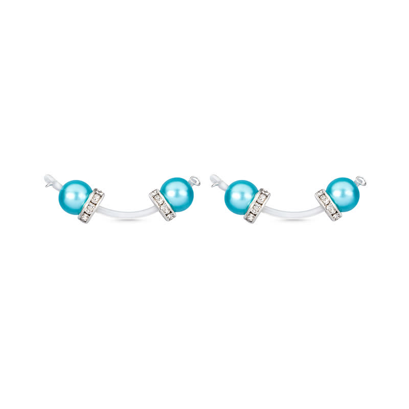 Beaded Rhinestone Silicone Adjustable Non-Piercing Nipple Rings - Blue - 2 (a pair) - image 5