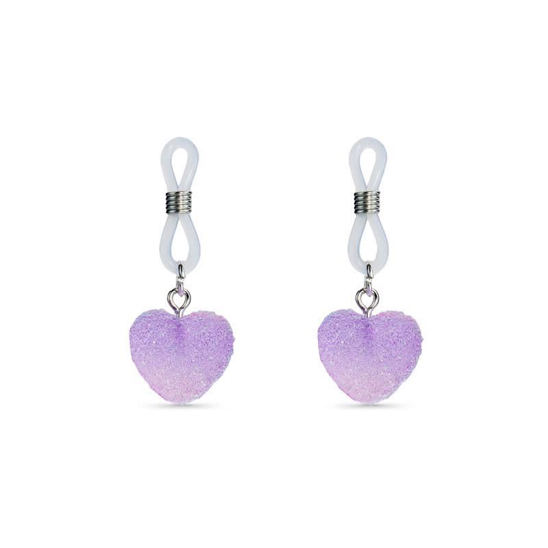 Violet Gradient Heart Non-Piercing Nipple Rings - Violet - image 2