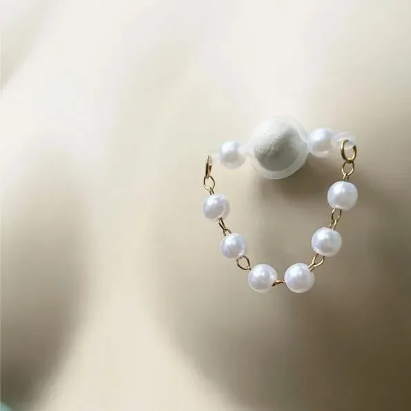 Pearl Adjustable Silicone Loop Nipple Rings - image 3
