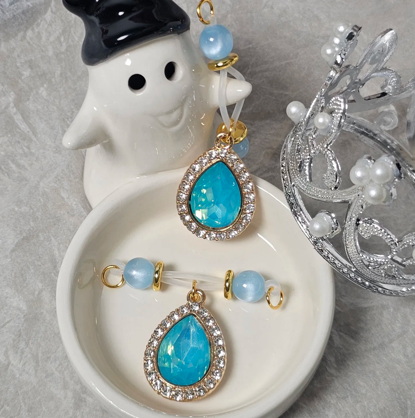 Blue Rhinestone Nipple Clamp Adjustable Lingerie Accessories - image 4