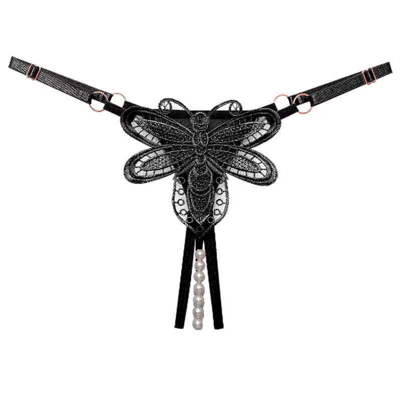 Butterfly Lace Pearl G-String - Black G-String D - image 6