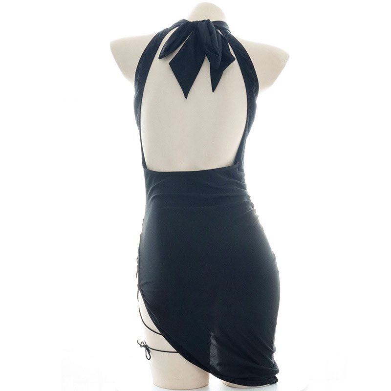 Backless Lace Up Lingerie Dress Set - image 5