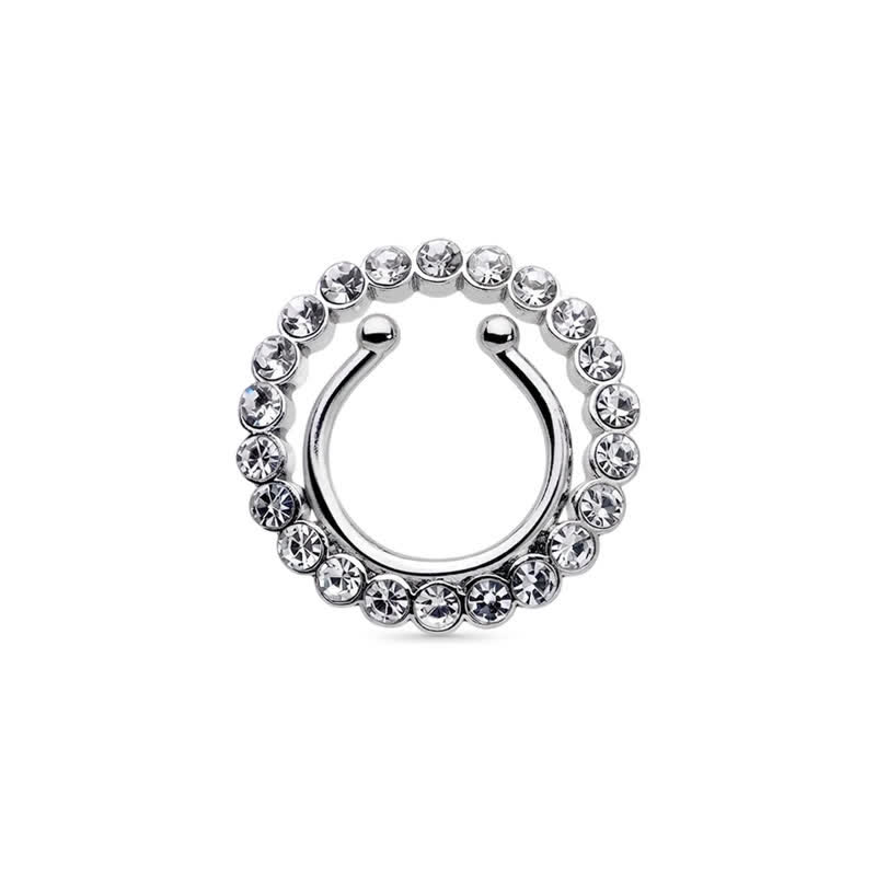 Rhinestone Circle Adjustable Non-Piercing Nipple Rings - image 6