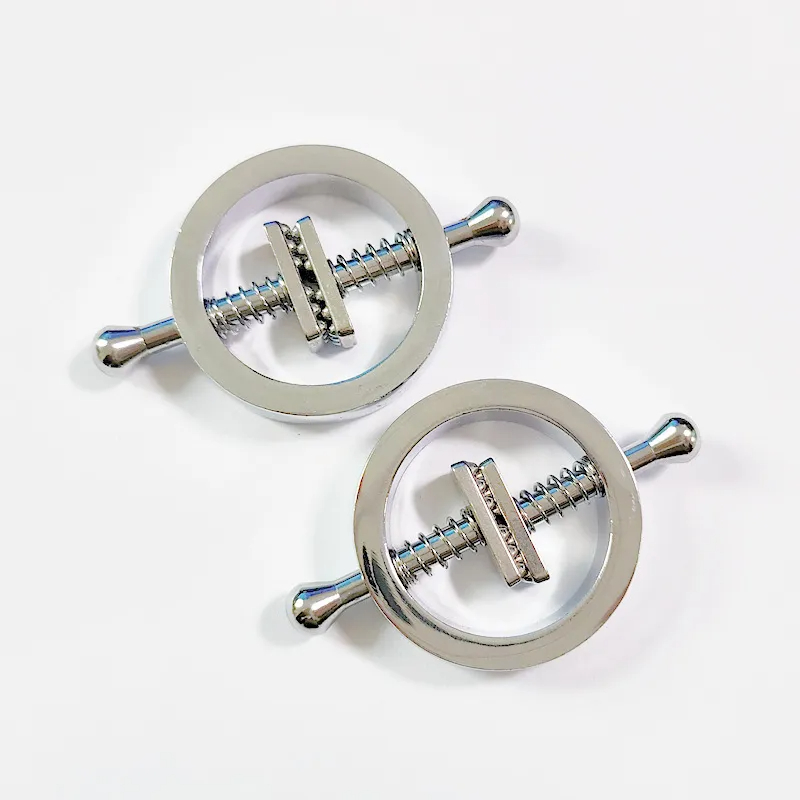 Metal Spring Adjustable Nipple Clamp SM Accessories - Silver - Nail Plate Spring Nipple Clamps - image 3
