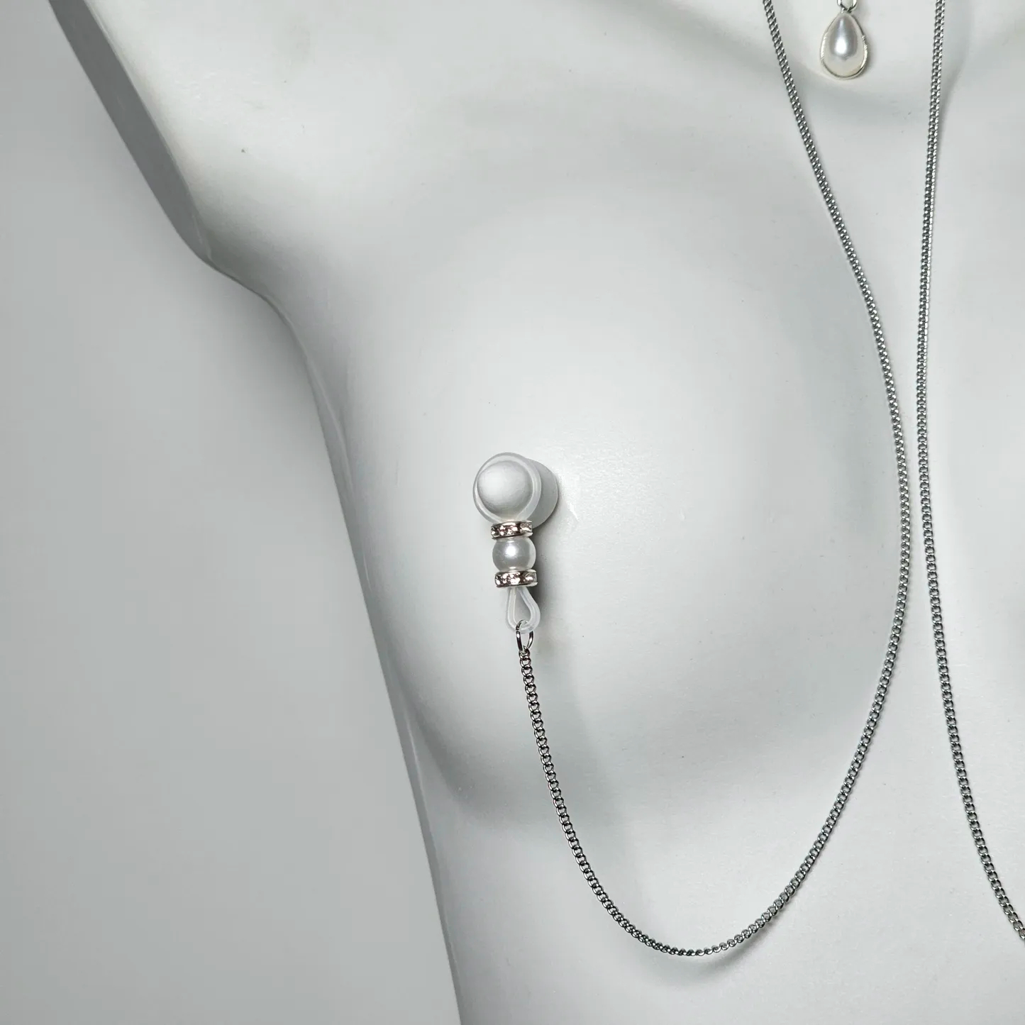 Pearl Choker Body Chain Nipple Clamp Adjustable SM Accessories - image 4