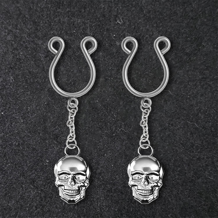 Skull Chain Adjustable Nipple Clamp SM Accessories - Silver - 2 pack (one pair) - image 3