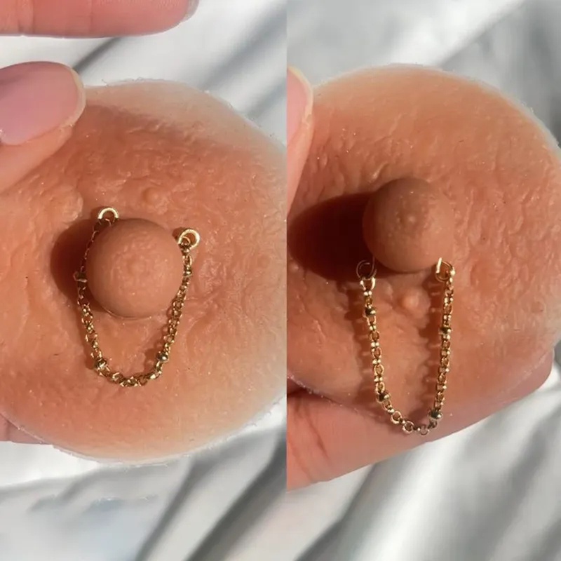 Chain Adjustable Fake Nipple Rings - image 5