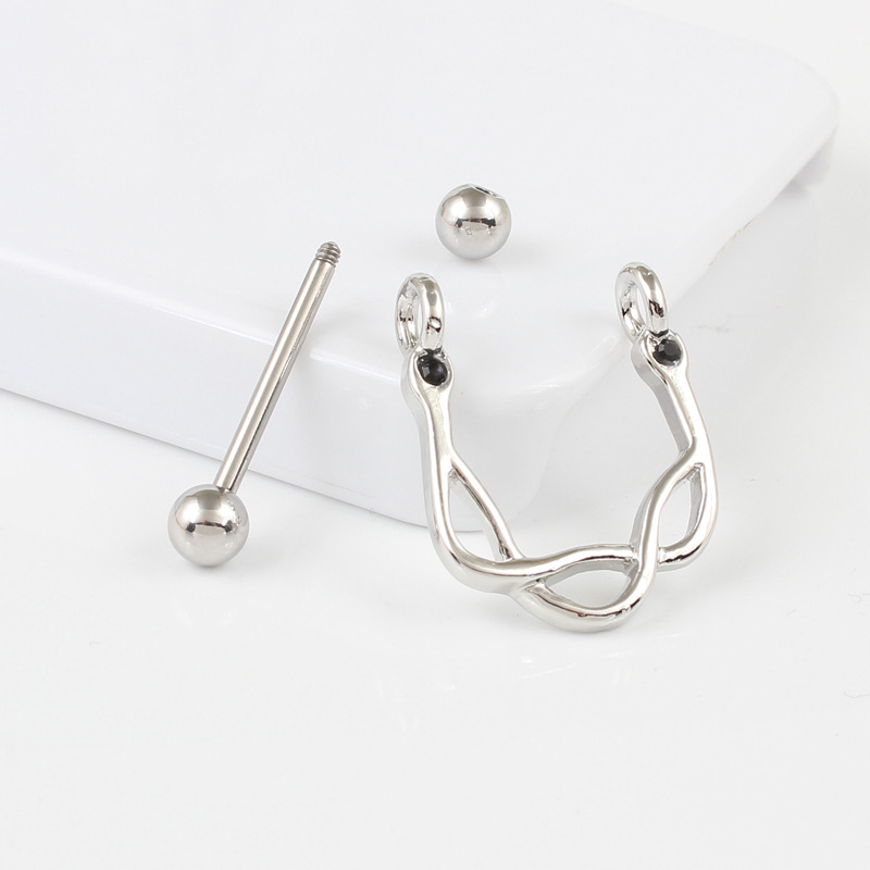14G Steel Serpent Barbell Nipple Rings - image 4