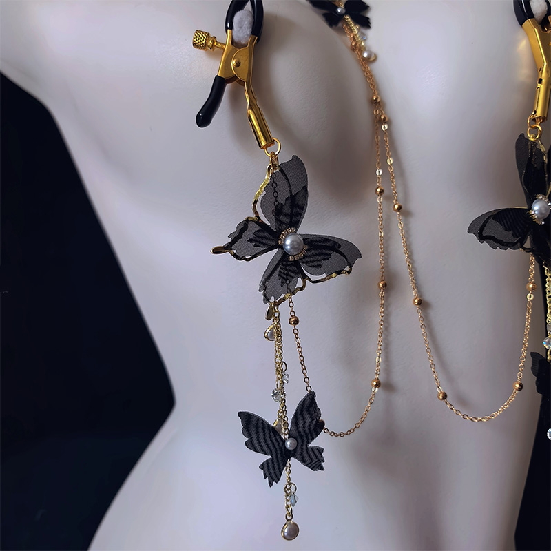 Butterfly Choker Nipple Rings Adjustable Lingerie Accessories - image 4