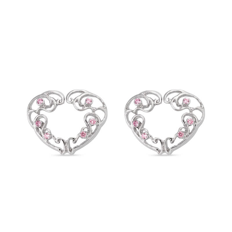 Gem Heart Adjustable Non-Piercing Nipple Rings - Pink - image 4