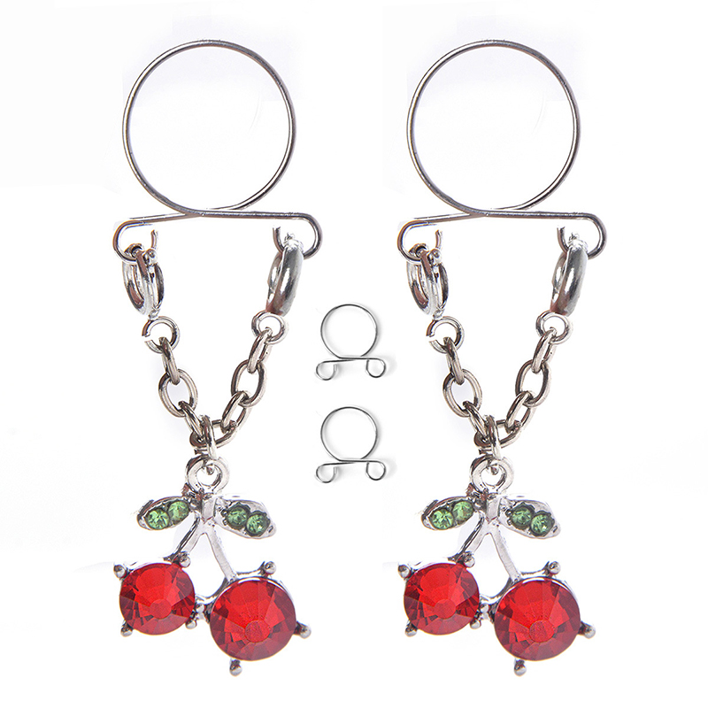 Cherry Non-piercing Nipple Ring - One pair (2 pieces) - image 3