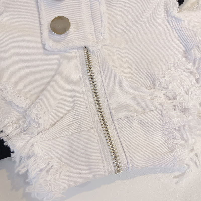 Sexy Zipper Hollow Out Denim Shorts Lingerie - image 17