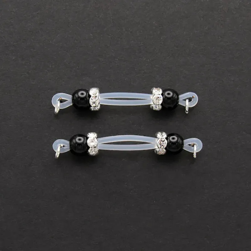 Beaded Adjustable Nipple Clamp SM Accessories - Black Beads - 2 (a pair) - image 3