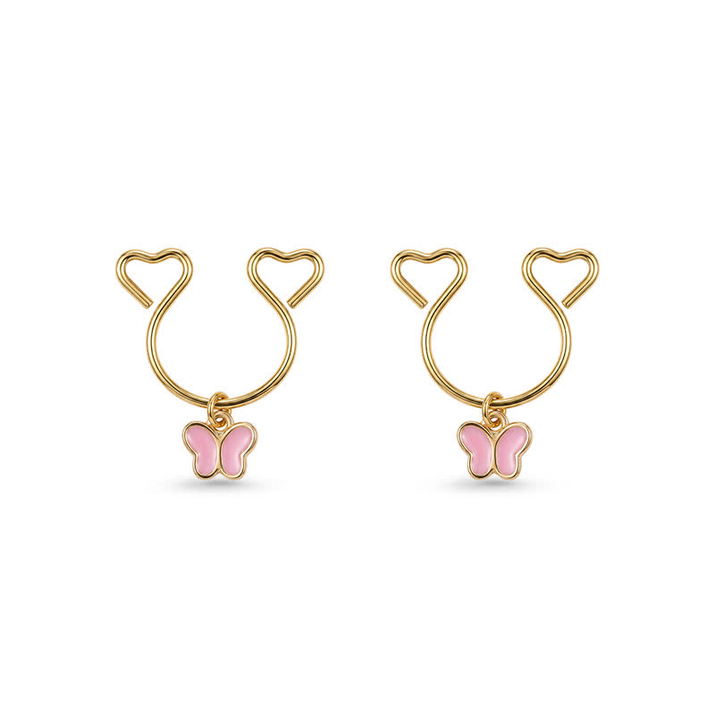 Pink Butterfly Adjustable Non-Piercing Nipple Rings - Pink A - 2 pack (one pair) - image 3