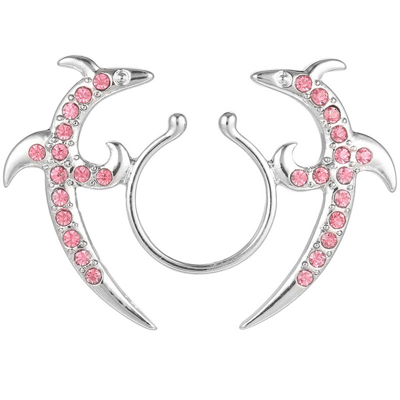 Double Dolphin U-Shaped Nipple Ring - image 2