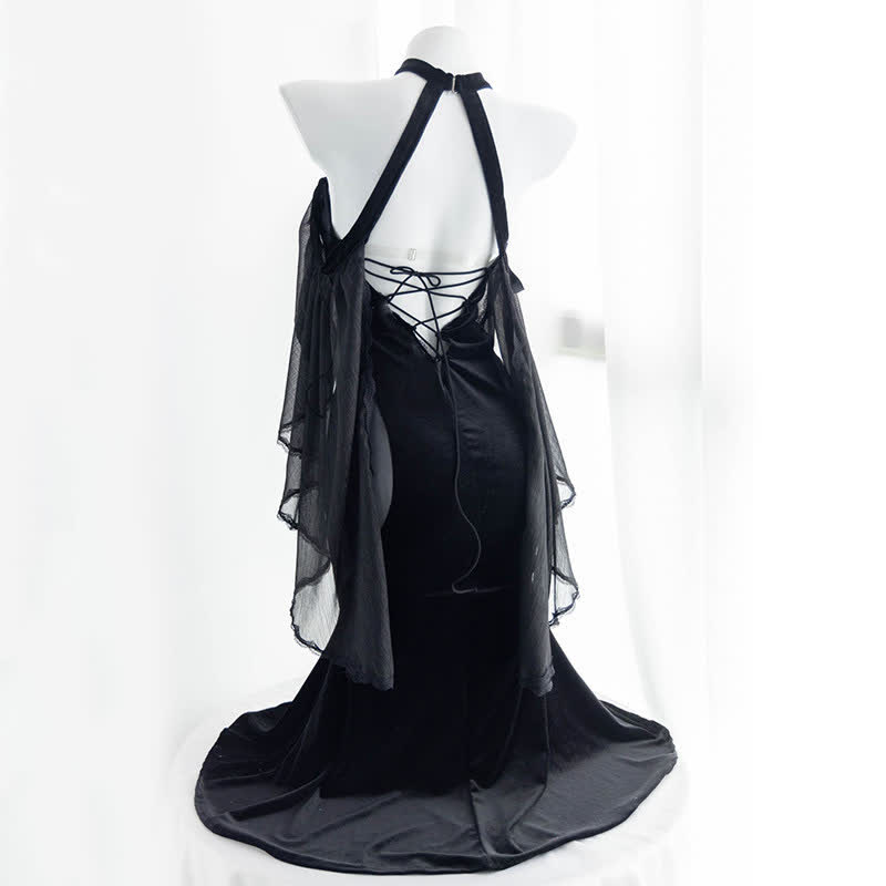 Sexy Off The Shoulder Butterfly Mesh Fishtail Dress - image 4