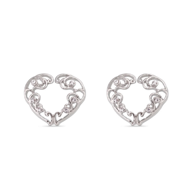 Gem Heart Adjustable Non-Piercing Nipple Rings - Silver - image 3