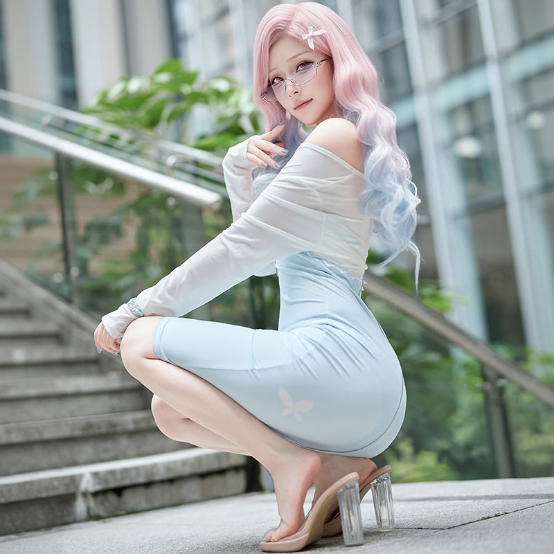 Butterfly See-through Zip-Up Lingerie Dress - image 6