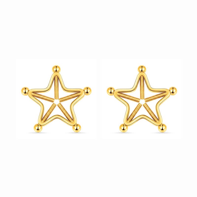 Star Adjustable Non-Piercing Nipple Rings - Gold - One pair (2 pieces) - image 4