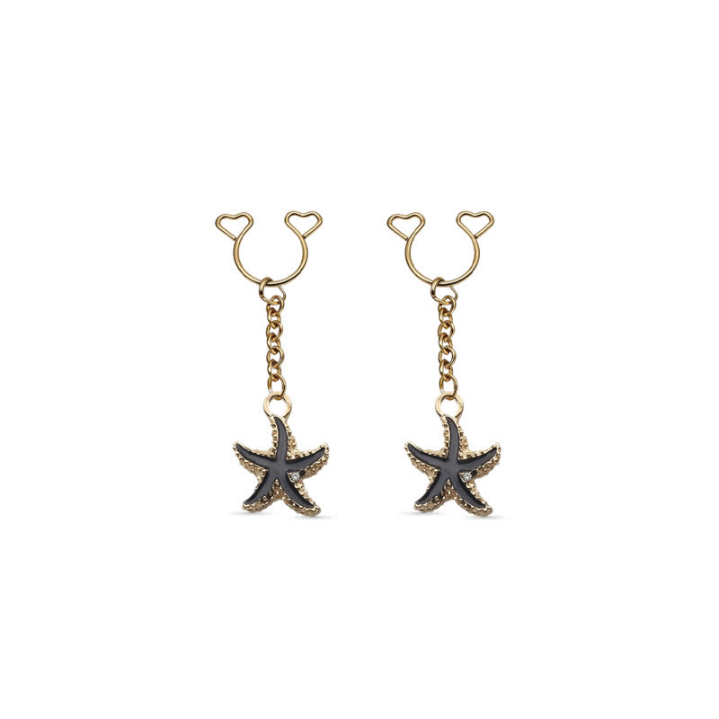 Starfish Chain Adjustable Non-Piercing Nipple Rings - Grey - 2 pack (one pair) - image 8