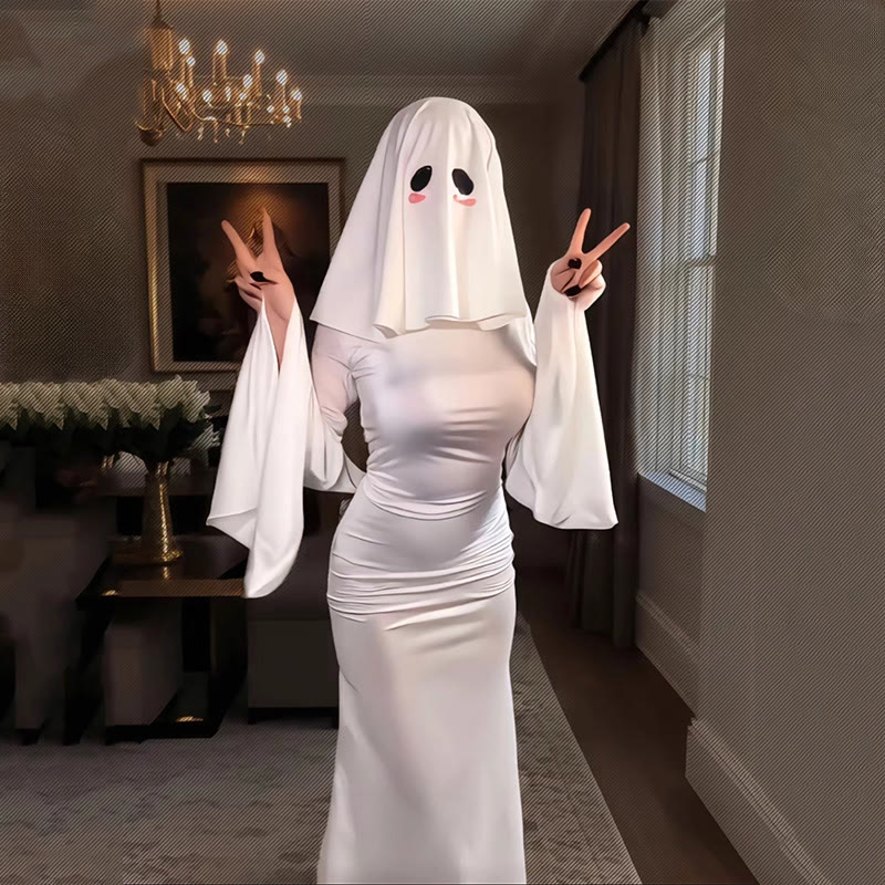 Cosplay Ghost Backless Dress With Mask - image 4