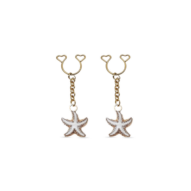 Starfish Chain Adjustable Non-Piercing Nipple Rings - White - 2 pack (one pair) - image 11