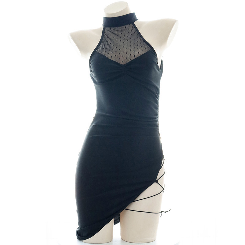 Backless Lace Up Lingerie Dress Set - image 2
