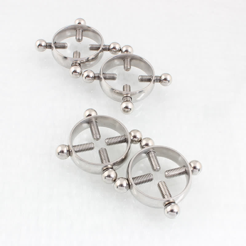 Steel Screw-On Adjustable Non-Piercing Nipple Rings - image 5
