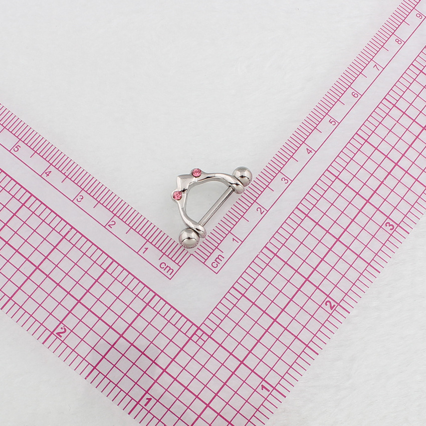 14G Pink Gem Barbell Nipple Rings - image 5