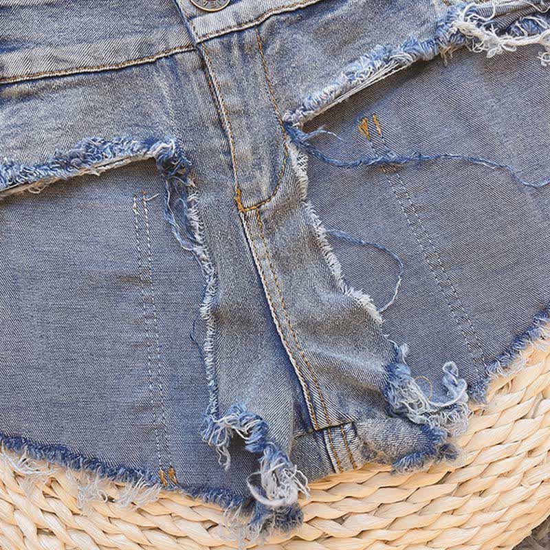 Sexy Pure Color Denim Shorts Lingerie - image 6