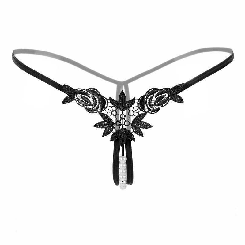 Butterfly Lace Pearl G-String - Black G-String B - image 4