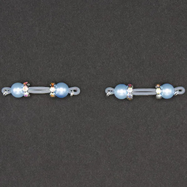 Beaded Rhinestone Silicone Adjustable Nipple Clamp Lingerie Accessories - Blue - 2 (a pair) - image 3