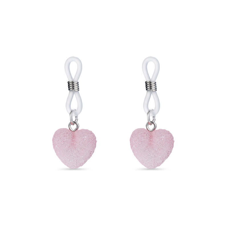 Pink Gradient Heart Non-Piercing Nipple Rings - Pink - image 2