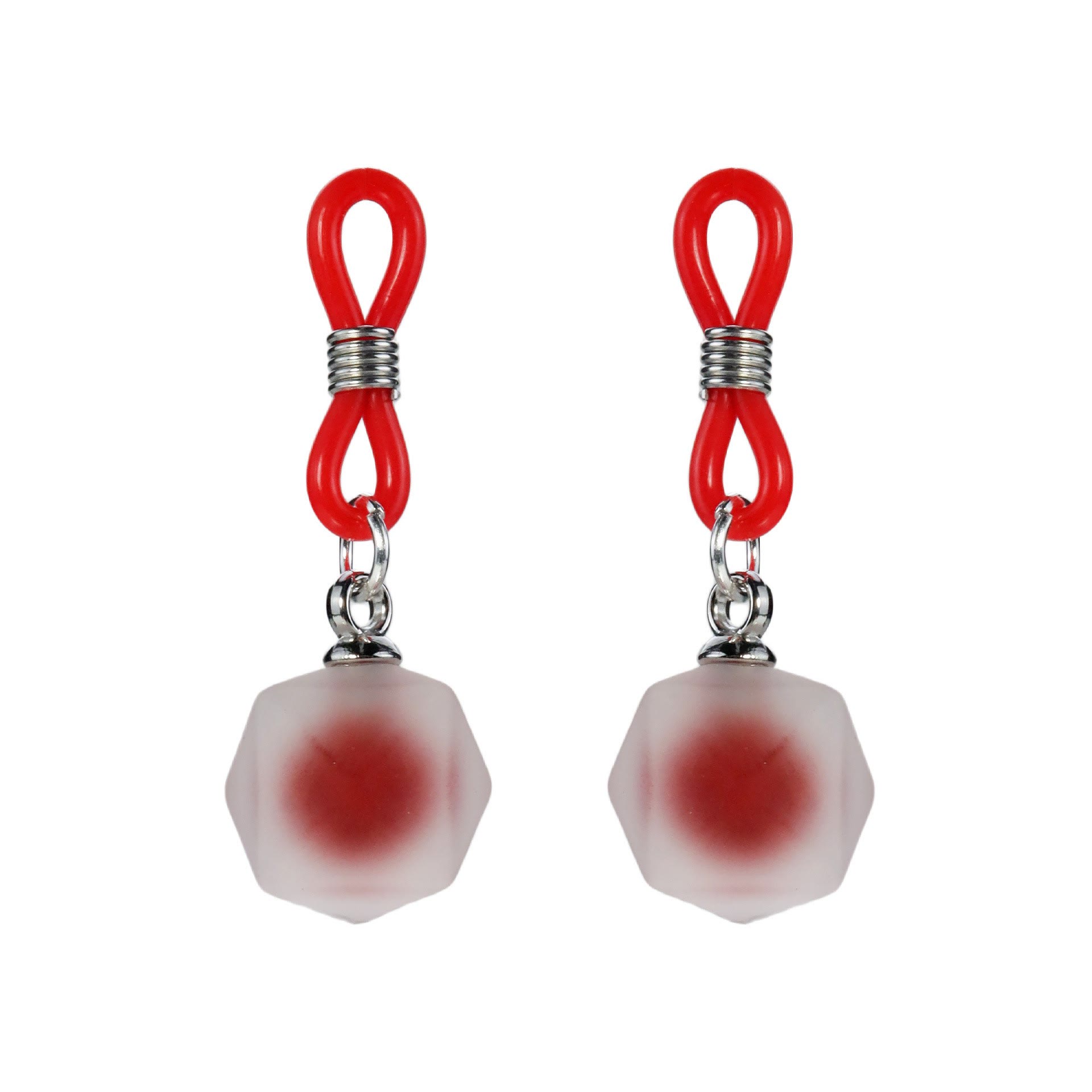 Frosted Heart Non-Piercing Nipple Rings - RedSquareRed - image 3