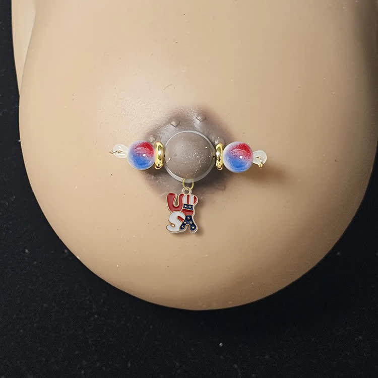 Red Blue Letter Charm Adjustable Nipple Clamp SM Accessories - image 2