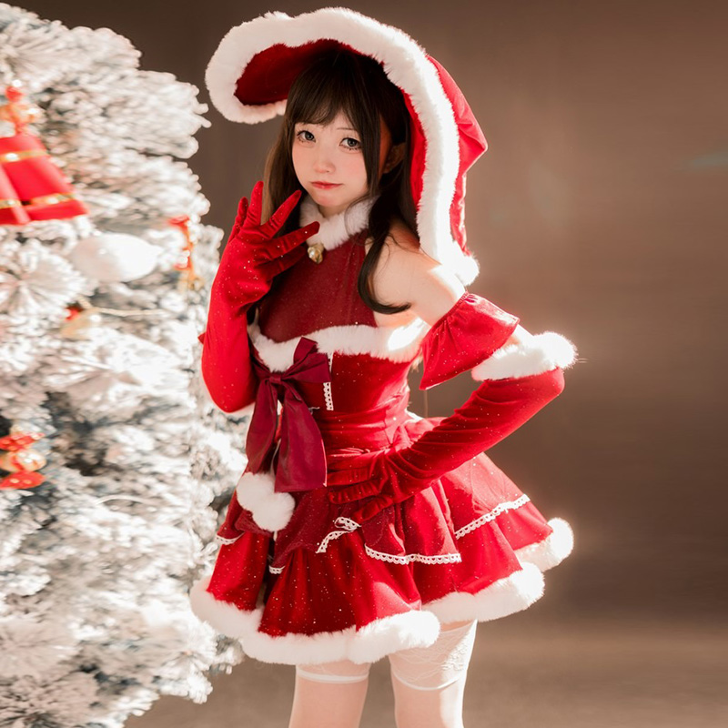 Bowknot Lace Up Backless Velvet Lingerie Set - image 5