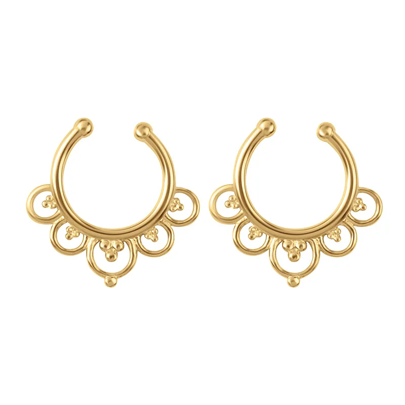 Non Piercing Floral Nipple Ring - Gold - 2 (a pair) - image 4
