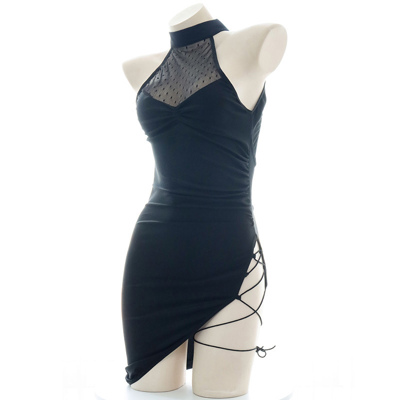 Backless Lace Up Lingerie Dress Set - image 3