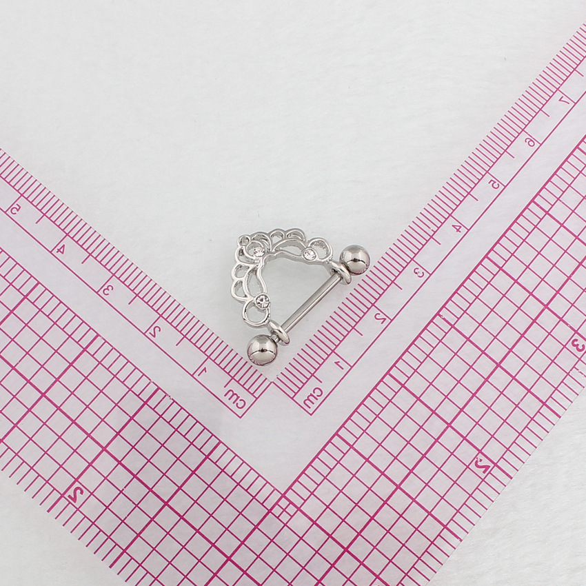 14G White CZ Blossom Barbell Nipple Rings - image 5