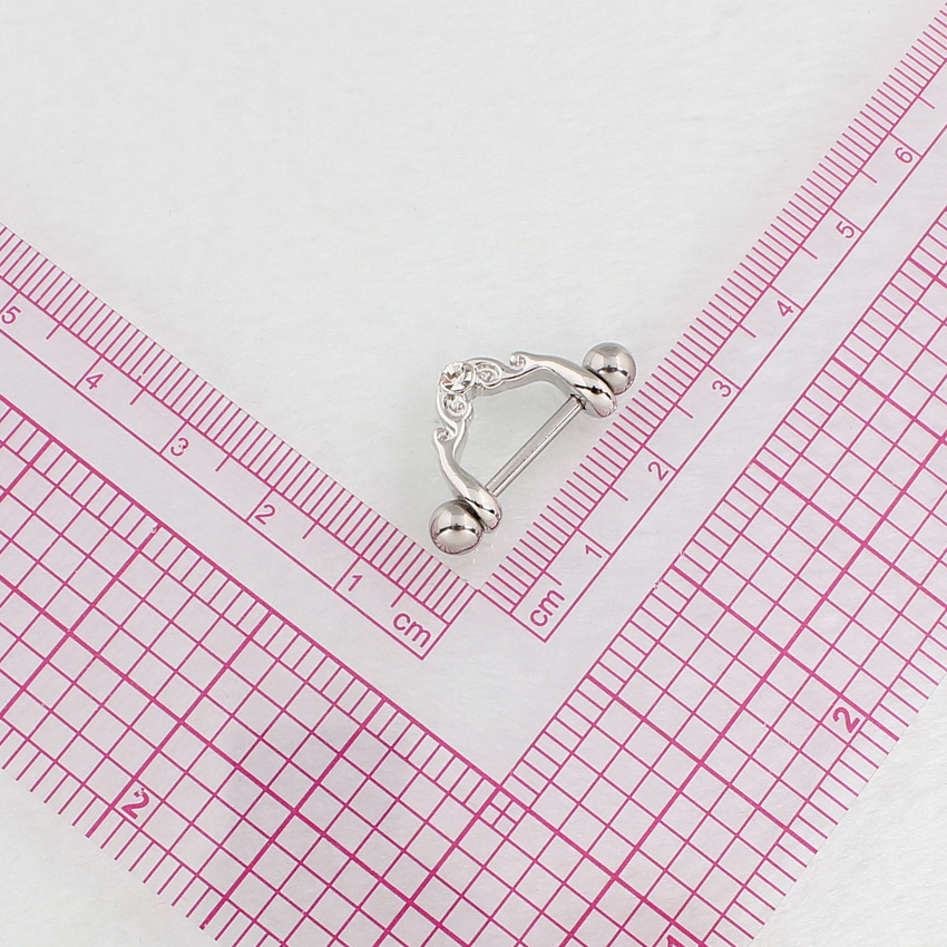 14G Crystal Scroll Dangle Barbell Nipple Rings - image 5