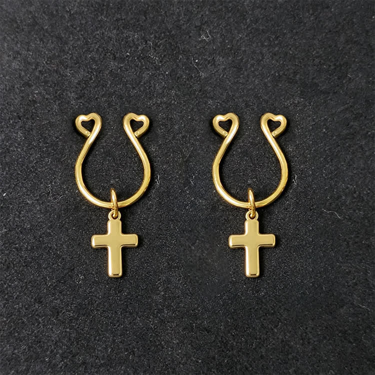 Cross Charm Adjustable Nipple Clamp SM Accessories - Gold A - 2 pack (one pair) - image 3